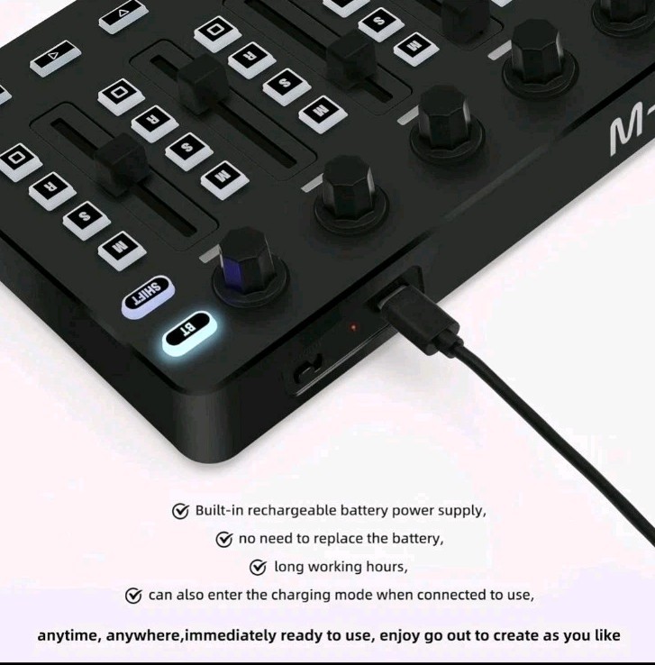 M-VAVE Wireless Midi Controller Mixer, Bluetooth Semi Weighted Professional dyna