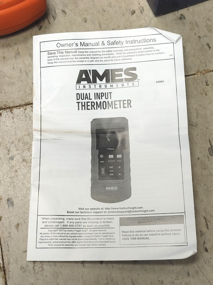 Ames DTT-1372 Dual Input Contact Thermometer Temperature Measurement Testing