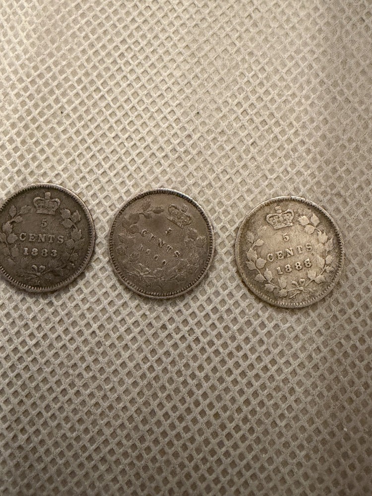 Canada Silver 5 Cents-1883,1900,1888