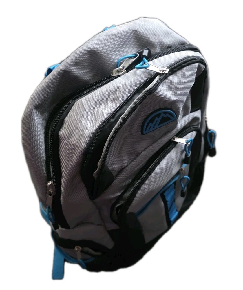 Mountain Edge 19” Padded backpack NWT Black/Grey/Blue 💥Multiple Storage Pockets