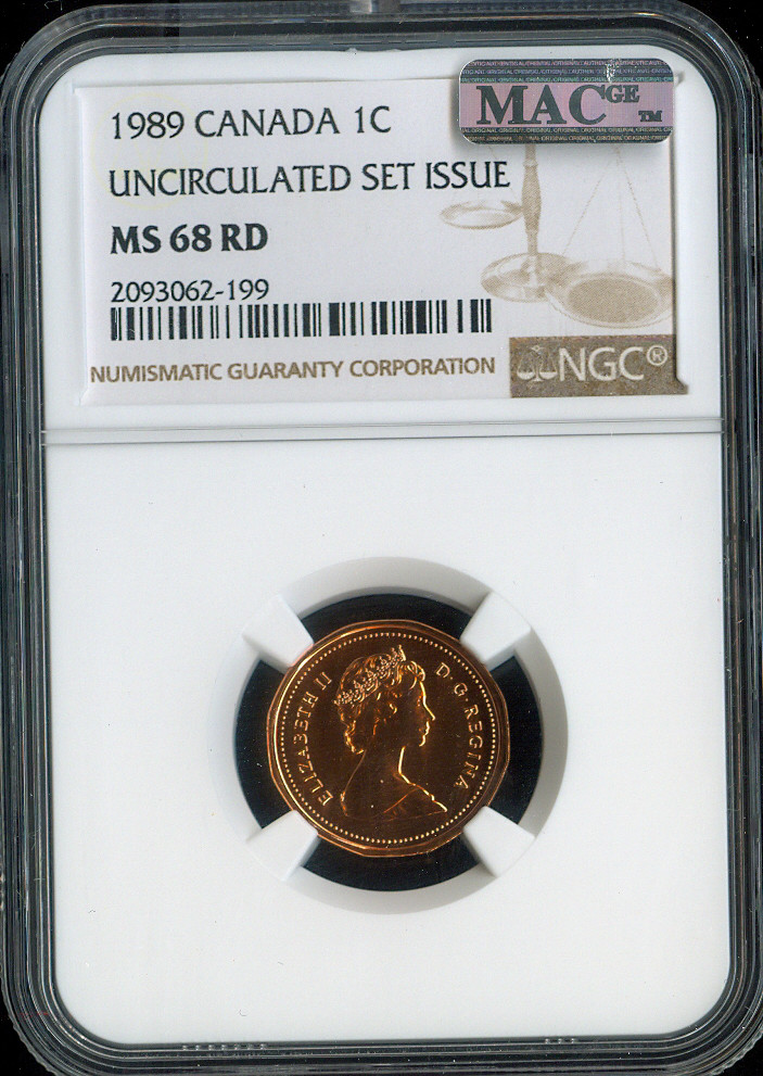 1989 Canada Small Cent 1C NGC MS68 RD MAC - Quality