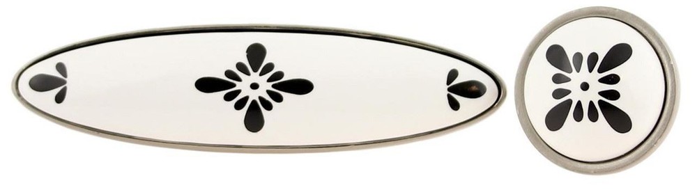 3" Cupboard Ceramic Pull Satin Nickel