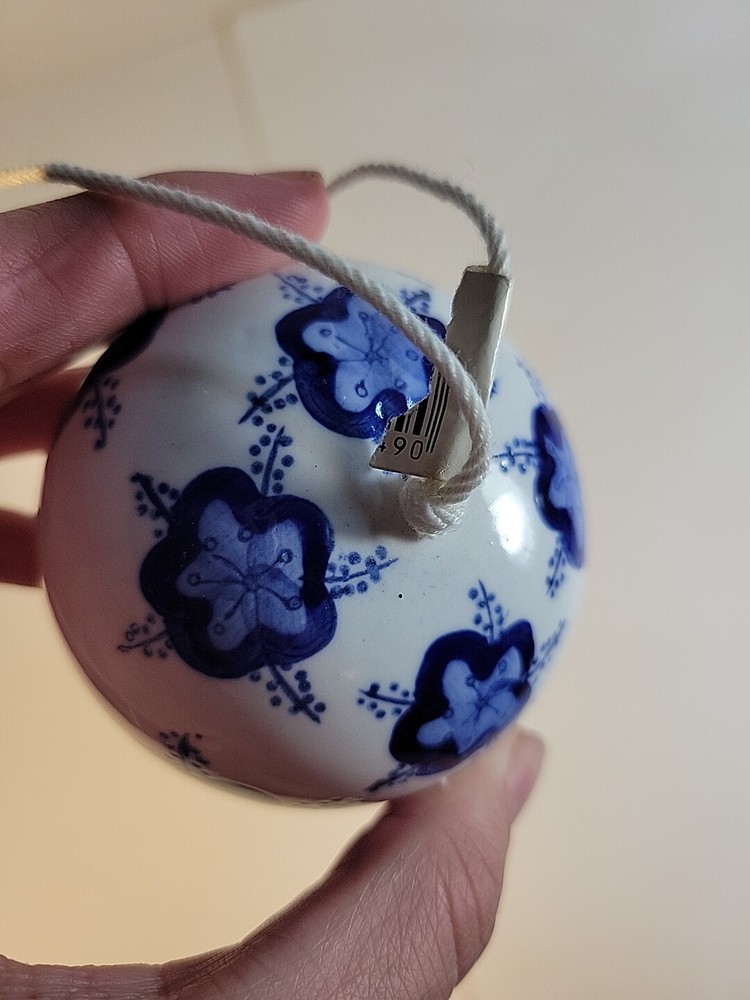 Ceramic Floral Blue / White Hanging Wind Chime