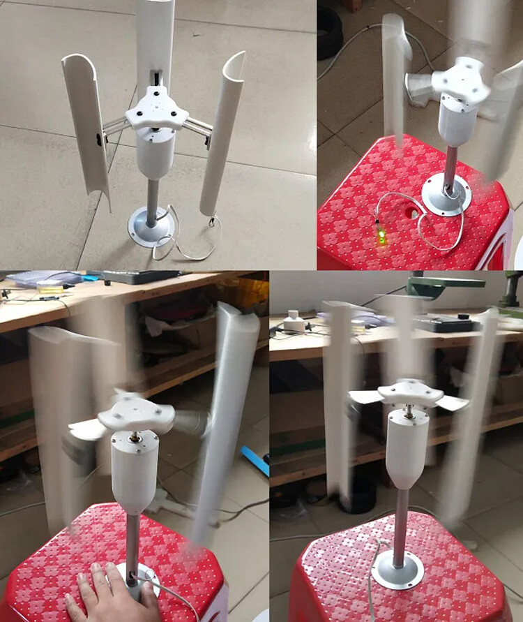 DIY Vertical Axis Wind Turbine Generator Model Windmill Power Charge Device Kit