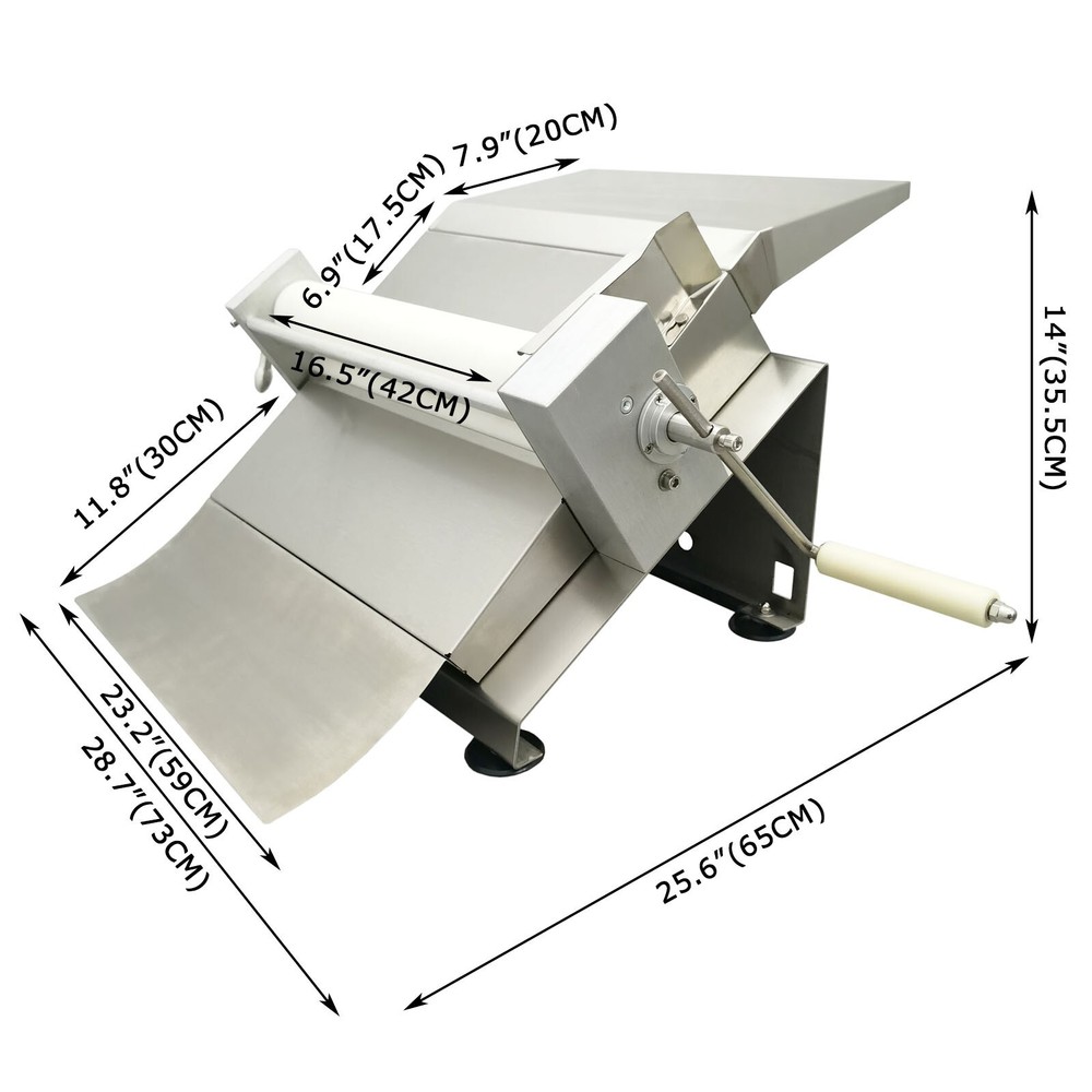 Dough Sheeter Manual Baking Crisp Shortener Pastry Machine Dough Roller Desktop