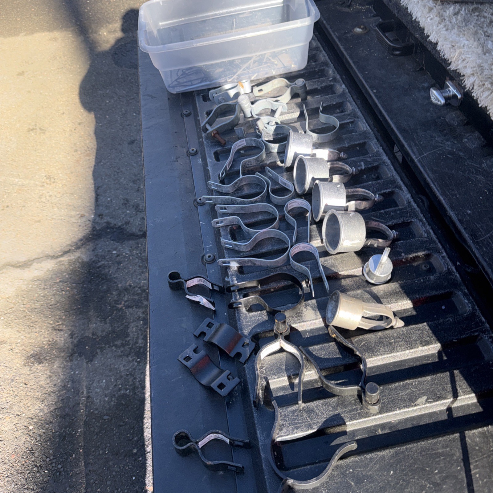 Chain Link Fence Parts Lot- Fencing  Pieces &  Bolts Brackets Caps Connector