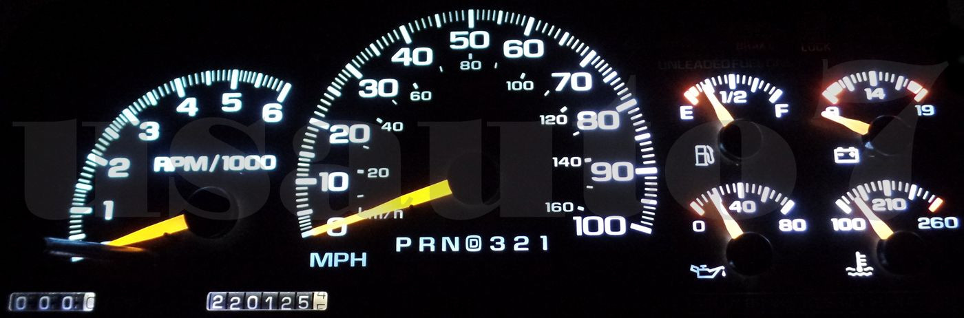 95-98 Chevy Suburban 1500 C1500 K1500 Dash Cluster Gauge WHITE SMD LED LIGHT KIT