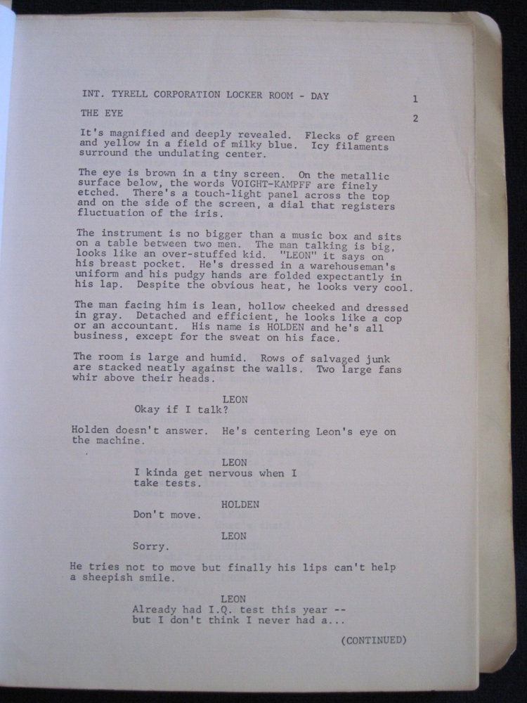 ORIGINAL SCRIPT for BLADE RUNNER - RIDLEY SCOTT, HARRISON FORD SCI-FI FILM