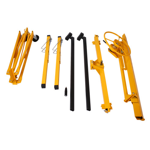 16Ft Drywall Rolling Lifter Panel Hoist Jack Caster Construction Lockable Wheels