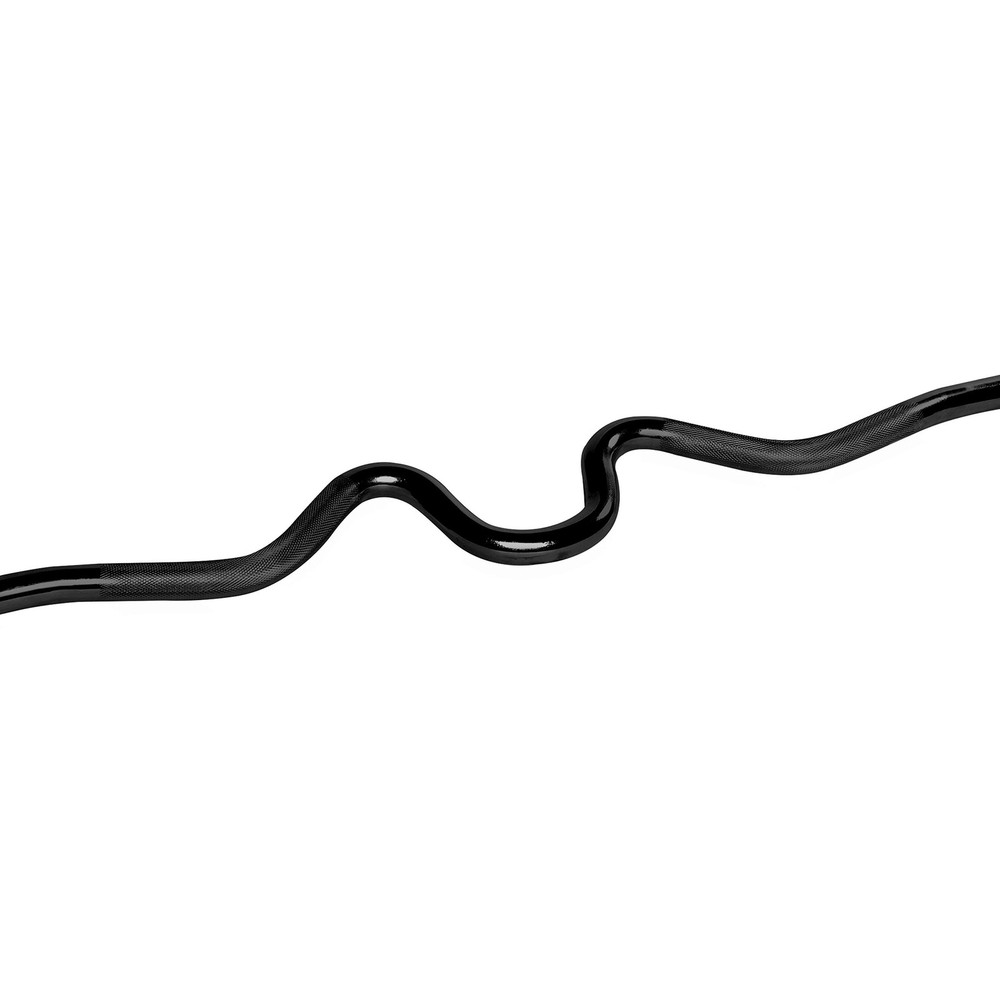 CAP Barbell 48” Regular Threaded Solid Super Curl Bar, 47.25 inches, Black
