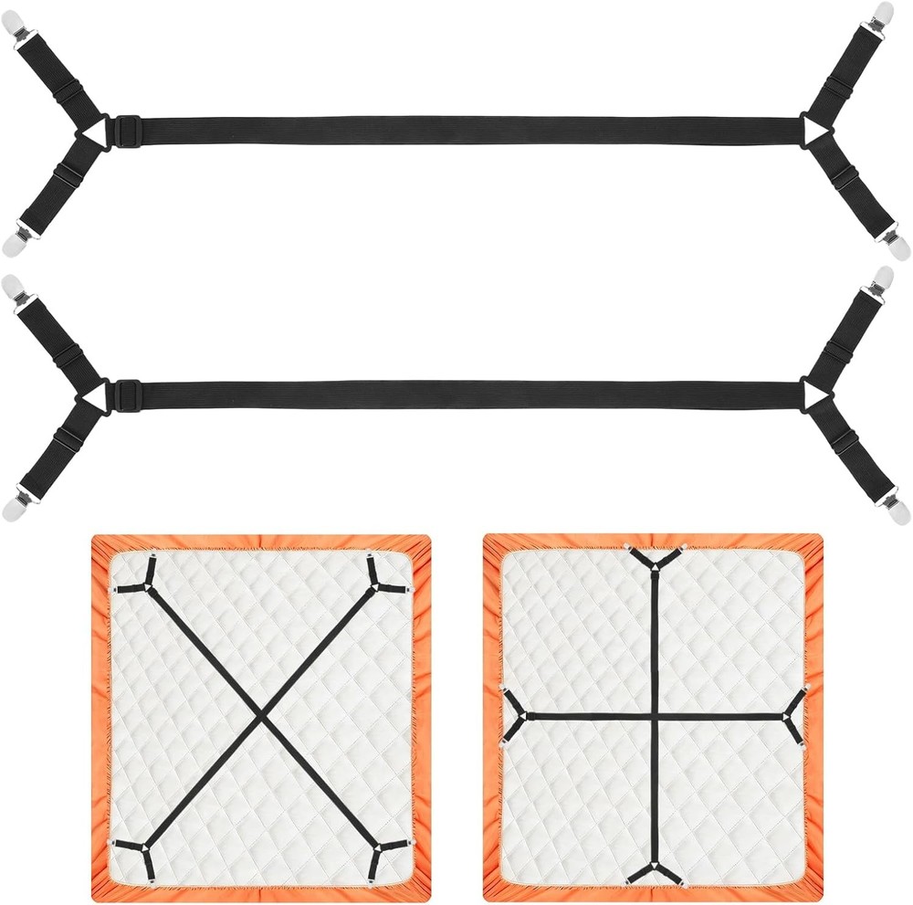Bed Sheet Holder Straps | 2Pcs Adjustable Elastic Fitted Sheet Grippers