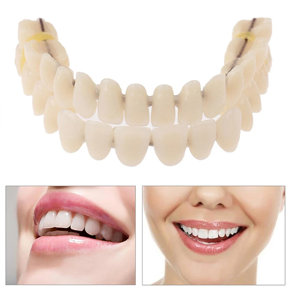 Pro Snap On Upper&Bottom Set False Teeth Denture Veneers Dental Tooth Cover