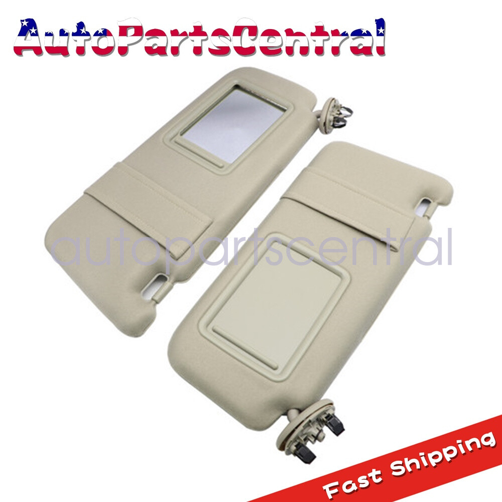 Fit 2007-2011 Toyota Camry 2.4 2.5 3.5L Tan Beige Sun Visor Pair Left Right 2pcs