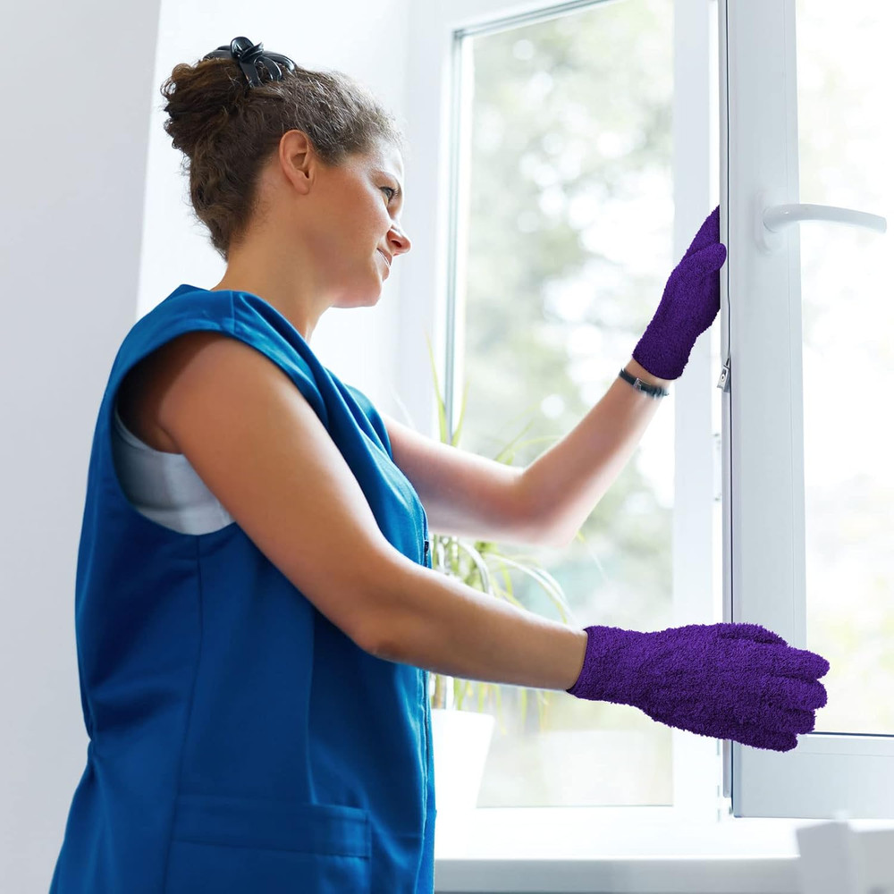 6 Pairs Microfiber Dusting Gloves, Dusting Cleaning Gloves Microfiber Gloves ...