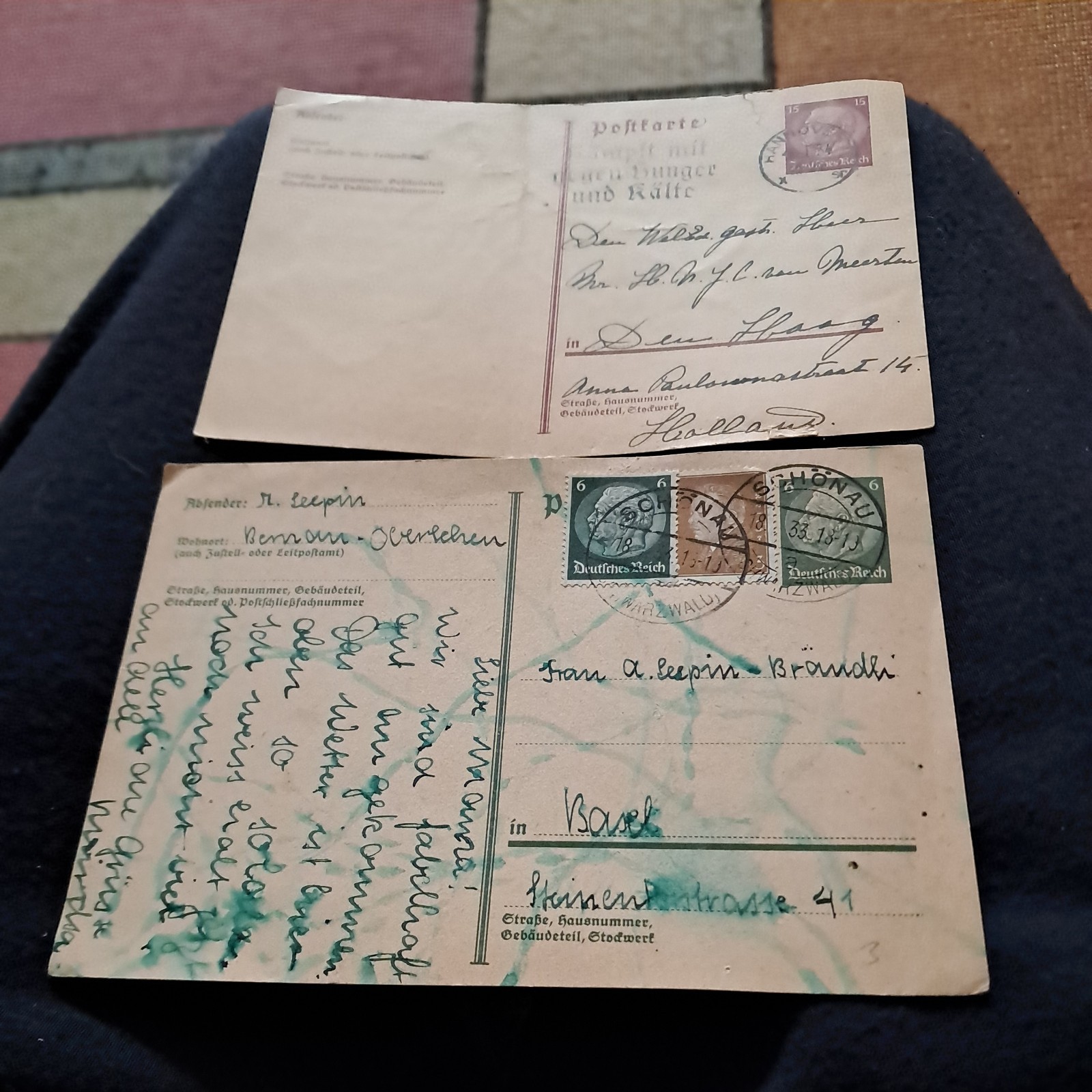 2 x Germany 1930s Used Postcards