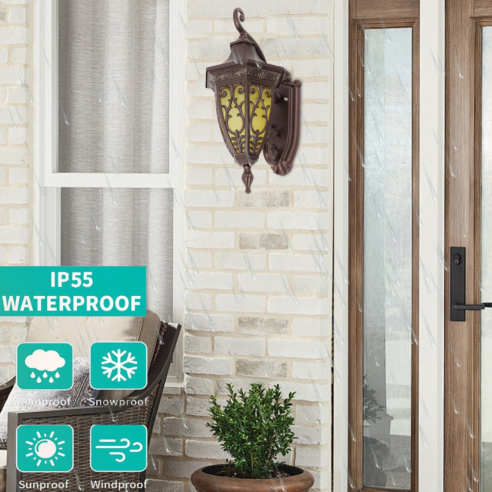 Ip55 Does Not Include Bulb Retro Outdoor Wall Lamp Shell Mold Wall Mount Bronze