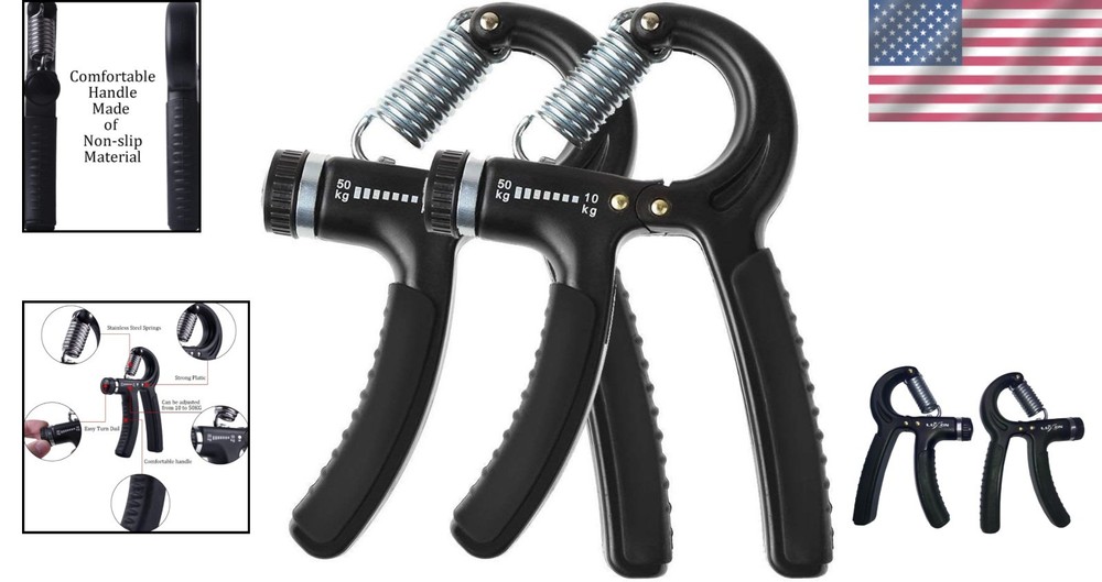 Elevate Your Strength with 2 Pack Adjustable Grip Trainers - 10-50kg Resistance