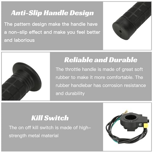 Throttle Cable Twist Throttle Handle Grip Assembly for 2 Stroke Engine 80cc