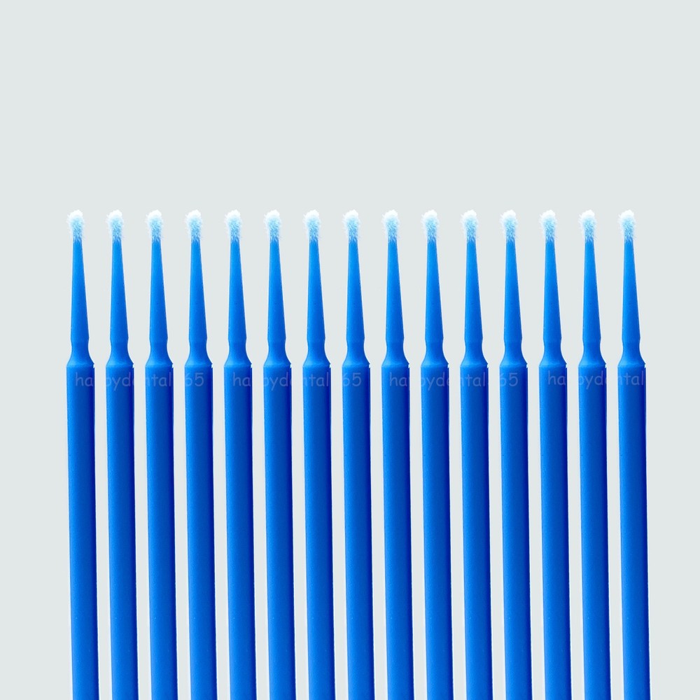 400Pcs Dental Micro Brush Microbrush Bendable Applicator Tips Regular Blue 2.5mm