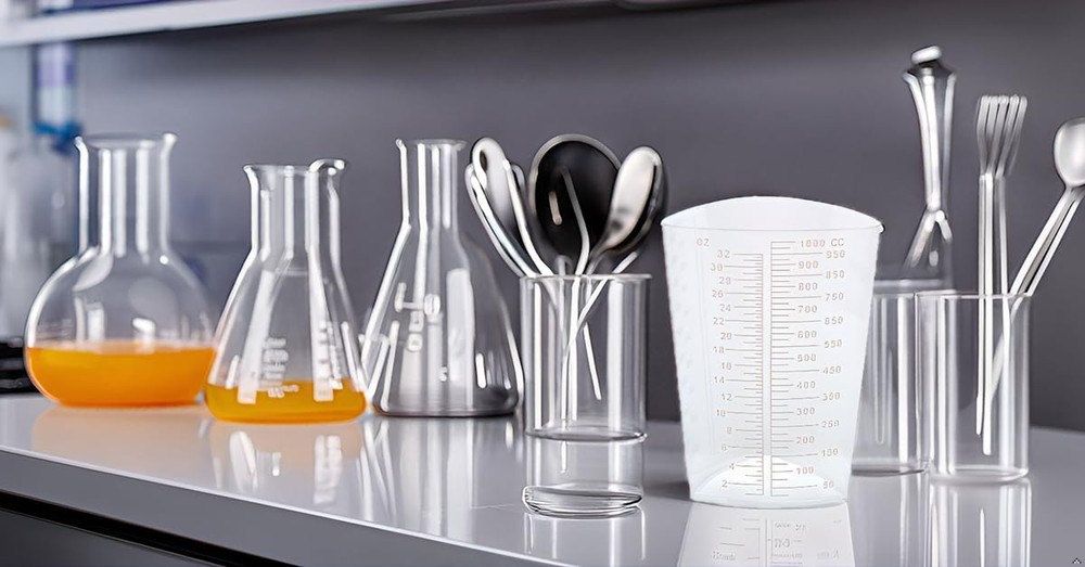 1000ml Triangular Graduated Container, Translucent, PP (10 Count)