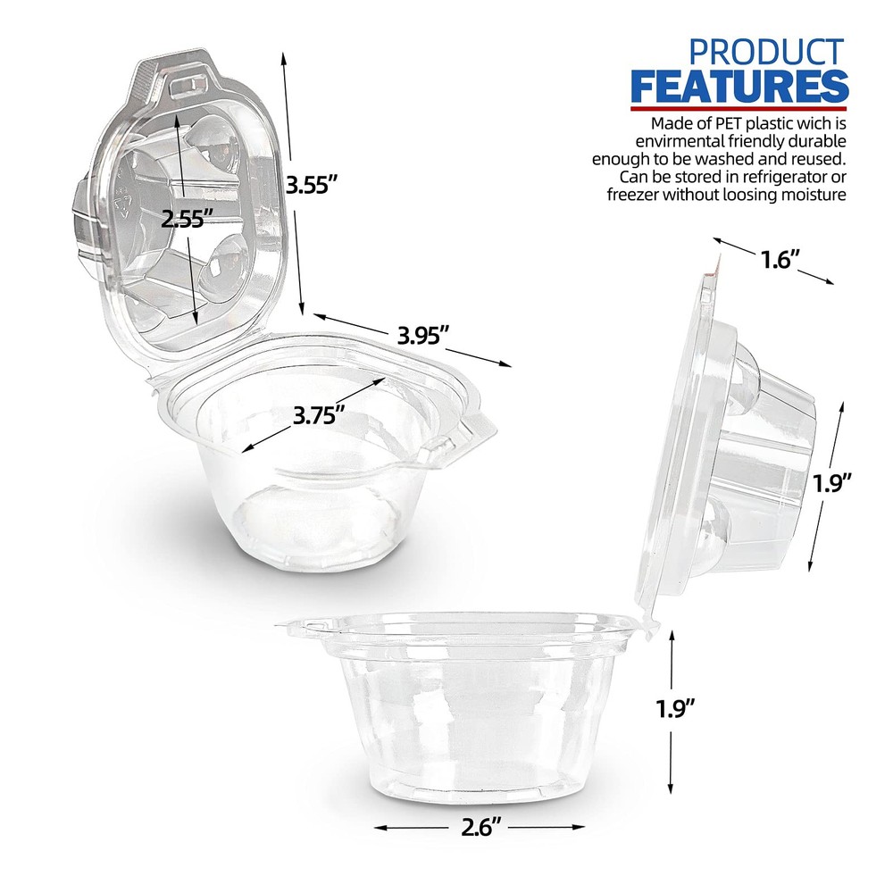 100 Packs Individual Cupcake Containers Stackable Single Compartment Cupcake Dis