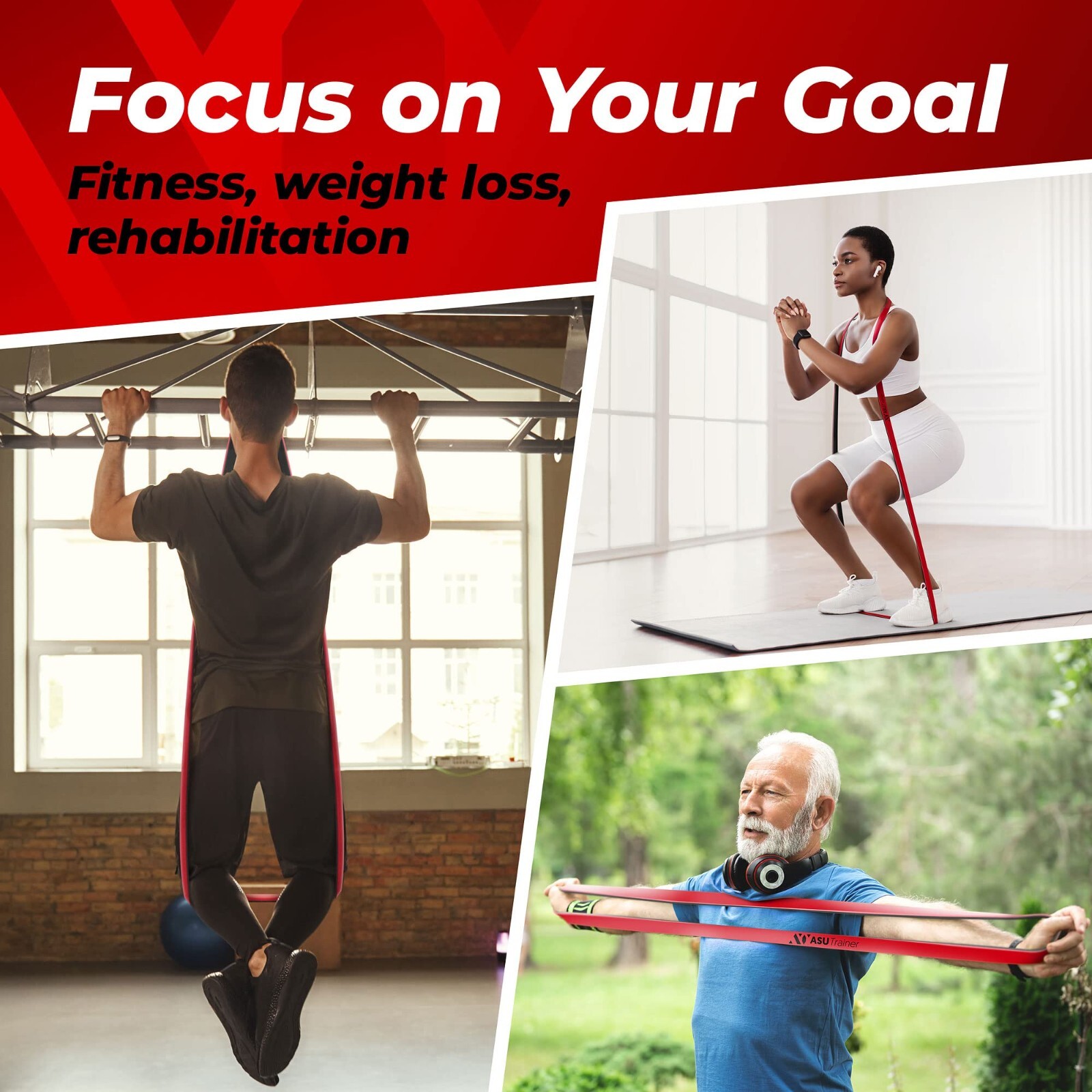 Set of 4 Pull Up Assistance Bands, Resistance Bands for Working Out, Exercise