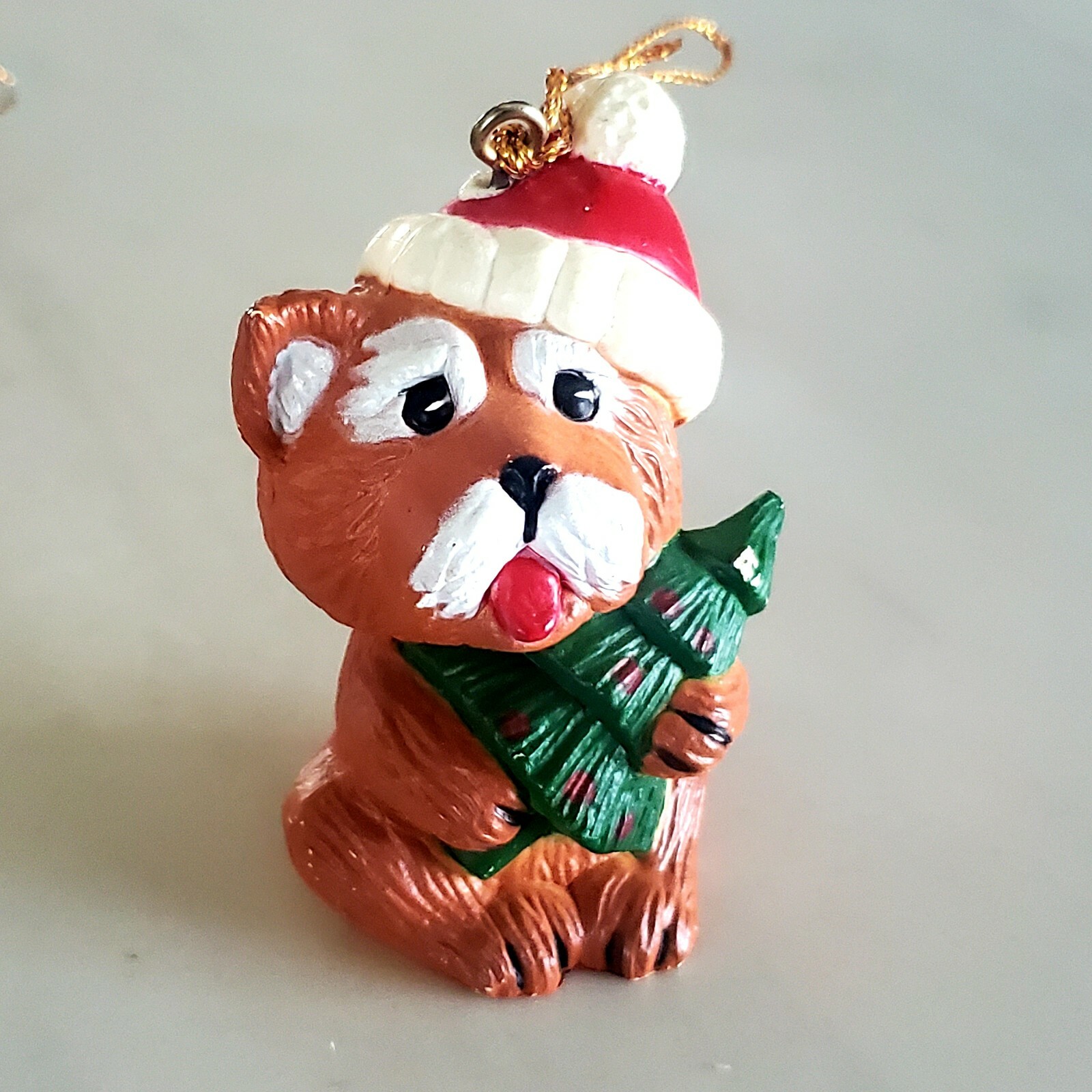 Christmas Critters Ornaments - Set of 3 - Bear - Raccoon - Dog