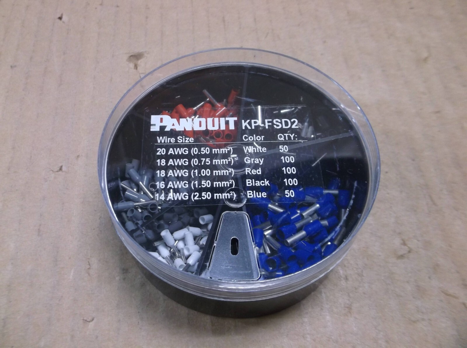KP-FSD2 Panduit NEW 400 Piece Ferrule Assortment Kit AWG 14-22 KPFSD2 39CA58
