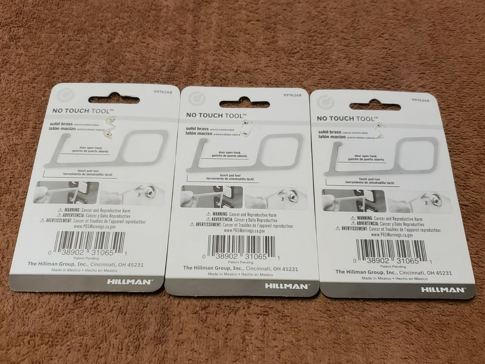 Minute Key No Touch Tool Solid Brass Anti-microbial By Hillman (3)