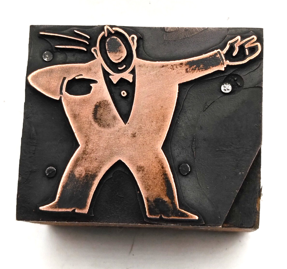 Printing Letterpress Printers Block Man Yelling or Singing