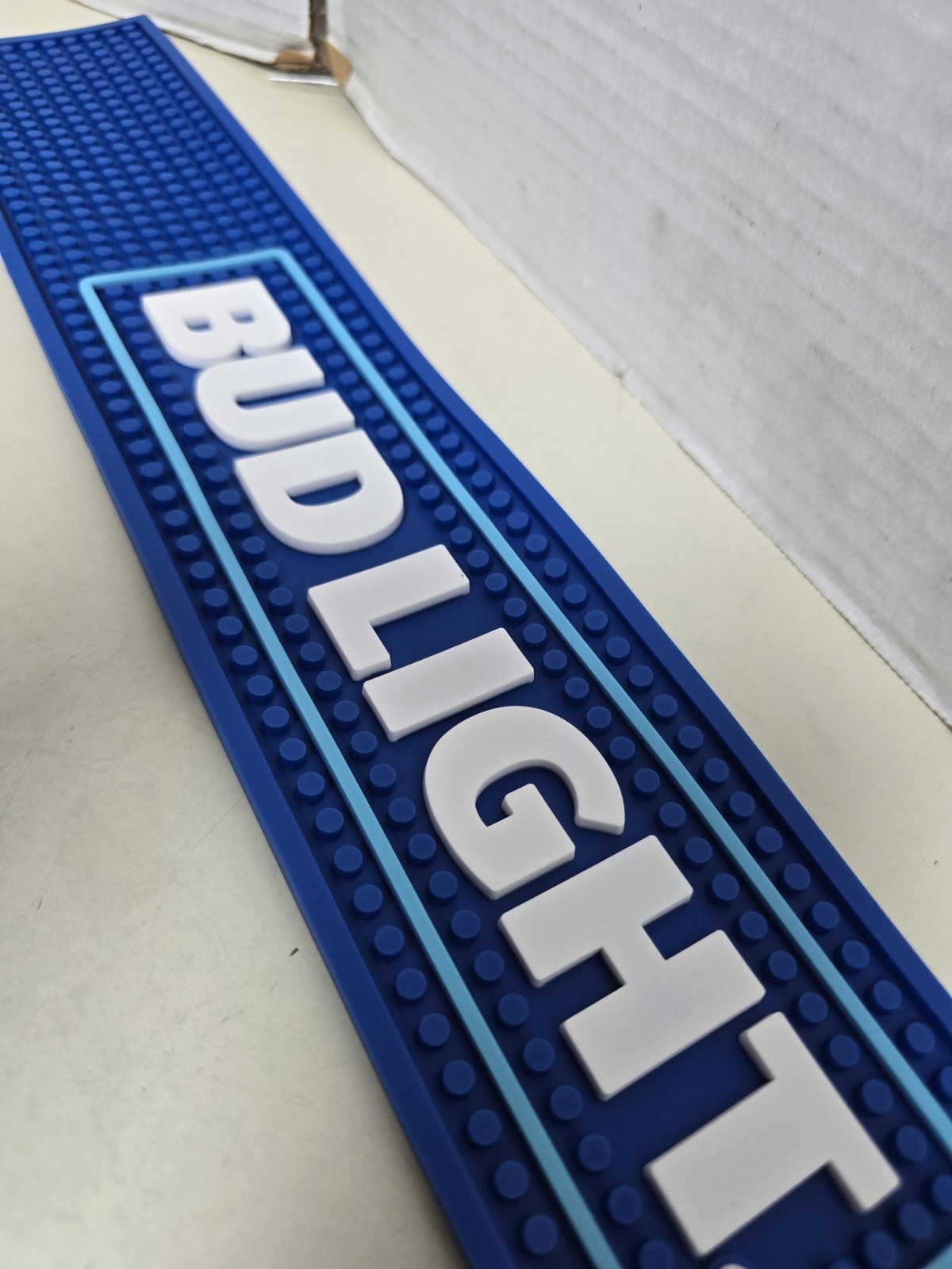 NEW Bud Light Beer Rubber Bar Spill Mat for Tap Kegerator Rail Spill Mat 24x3.25