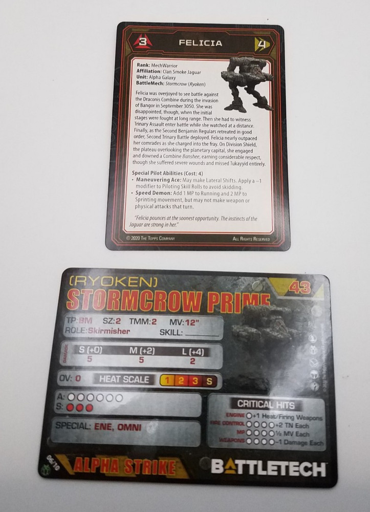 Battletech Clan Command Star - Stormcrow (Ryoken) *Mech & Cards*