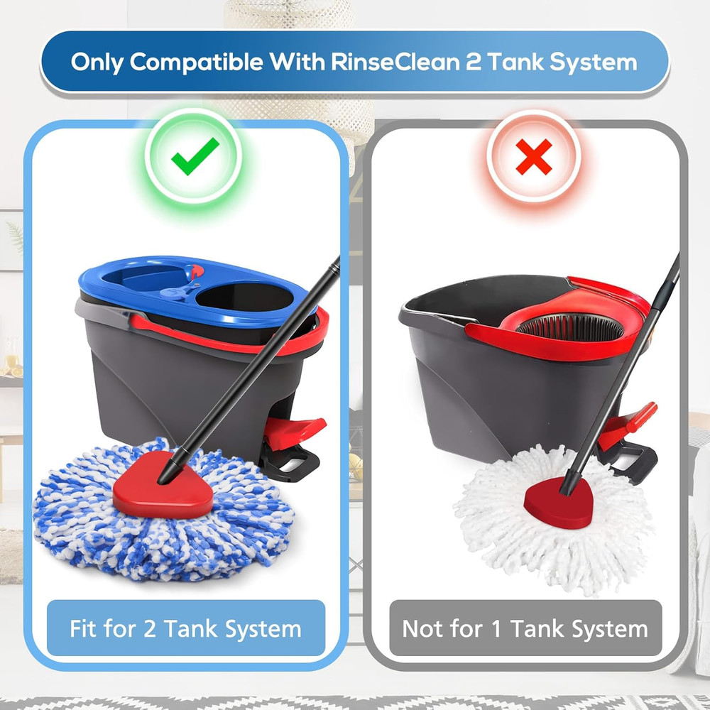 4 Pack Rinseclean Spin Mop Replacement Head Spin Mop Refills Compatible with O C