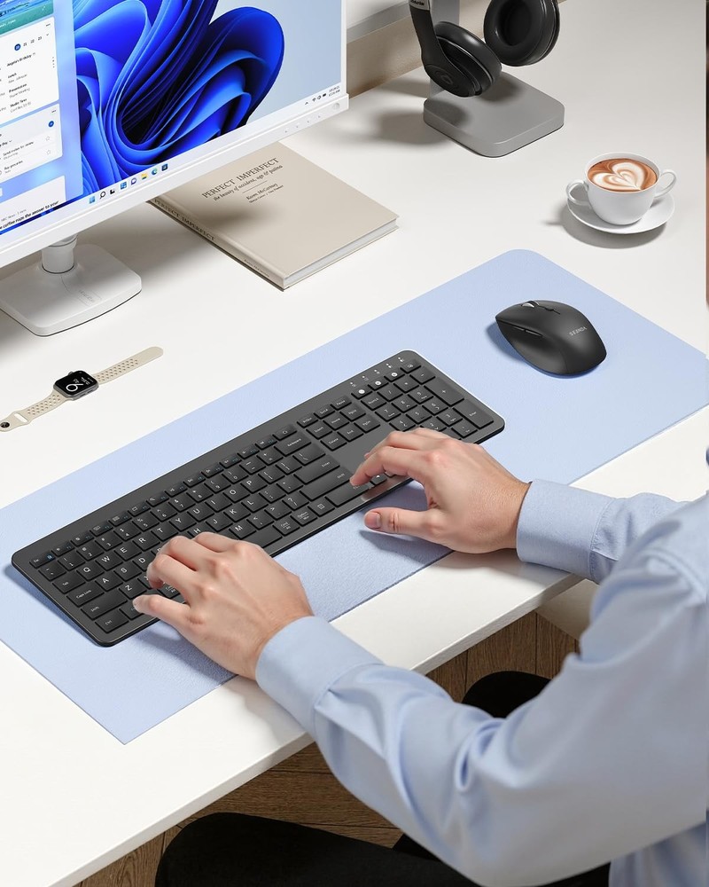 Bluetooth Keyboard and Combo, COE300 Wireless Keyboard , 3 Multi-Device Conne...