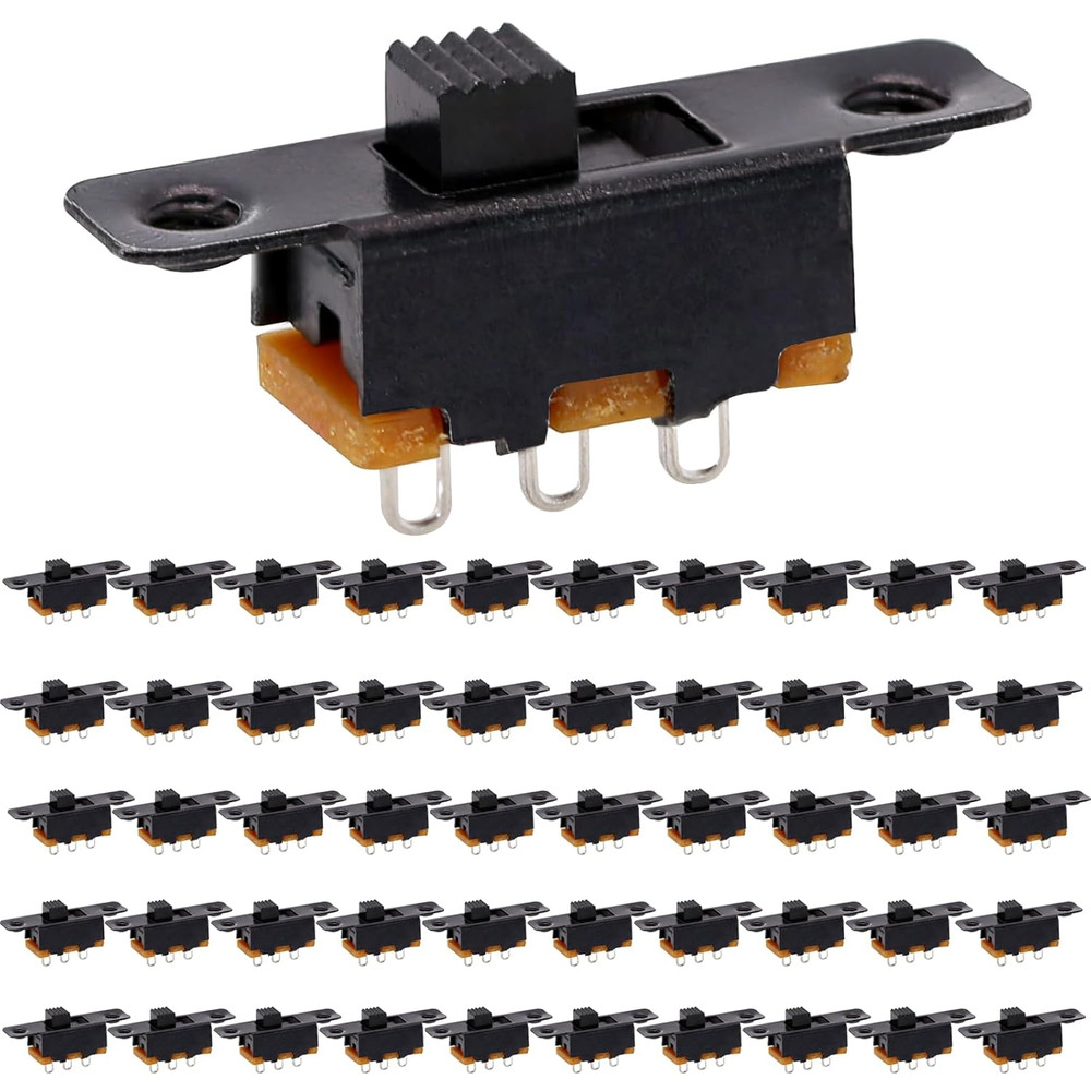 Slide Switch Panel Mount 3 Solder Lug Pin On/Off 2 Position 50Pcs
