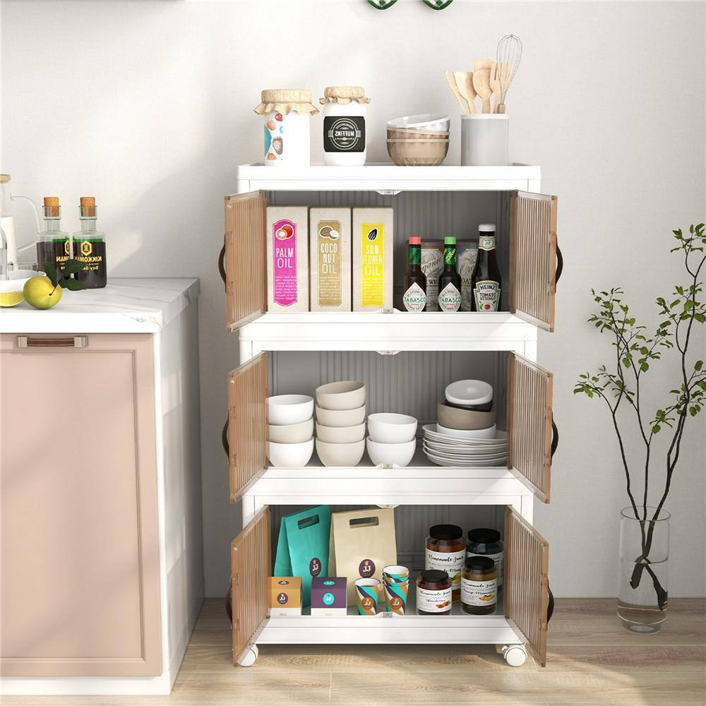 White 43.5 In. H Storage Cabinet with 2 of Shelves