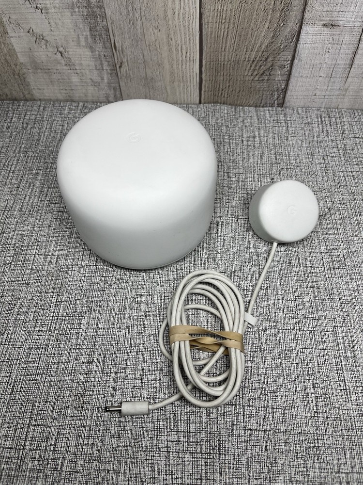 White Google Nest H2D Wi-Fi Extender w/ AC Adapter