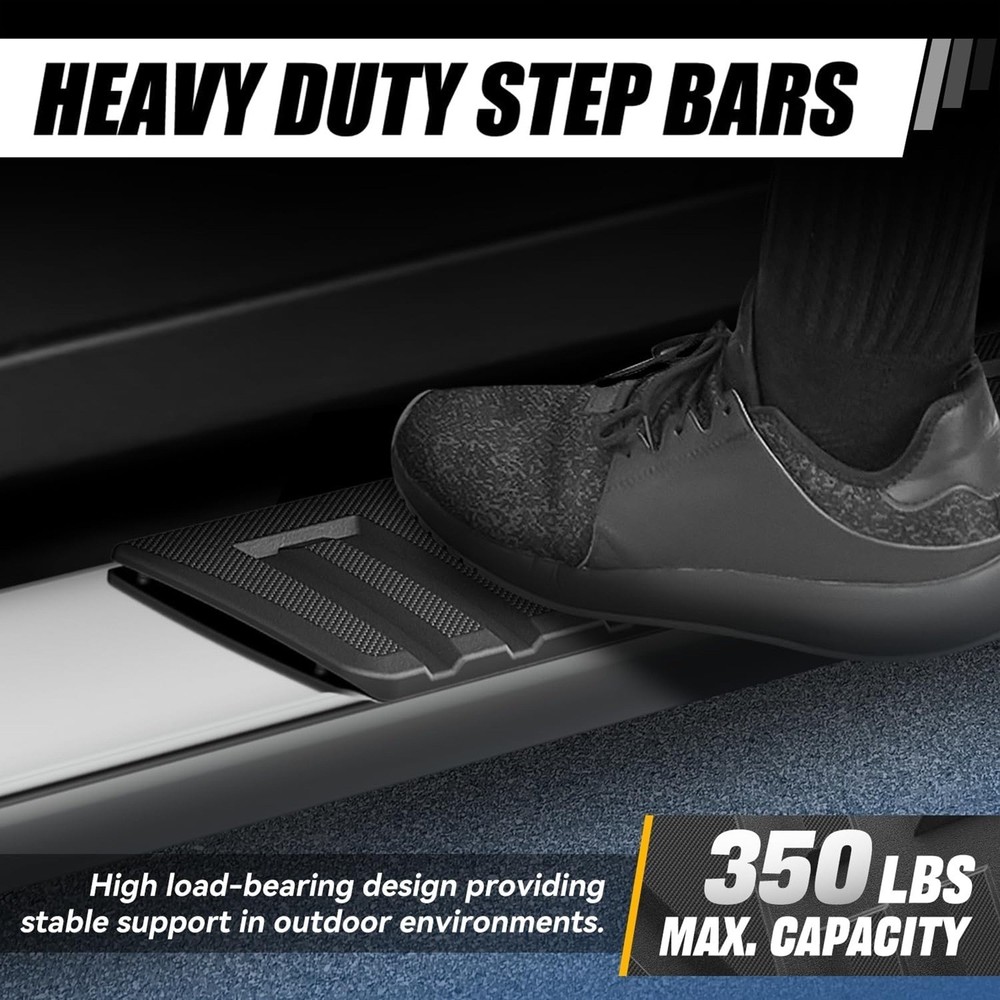 Running Boards Pair for 2007-2019 Silverado Sierra Regular Cab Side Steps Bars