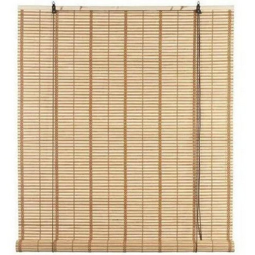 Light Brown Bamboo Strips Shutter 100x160cm Pulley Rolling