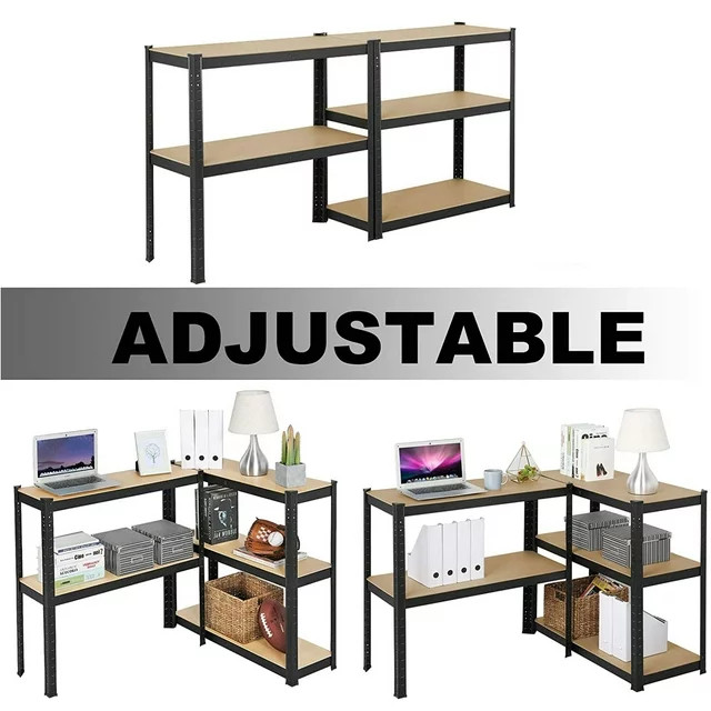 Heavy Duty Metal Muscle Rack Shelving Storage 43"W x 18"D x 71"H Garage 5 Shelf