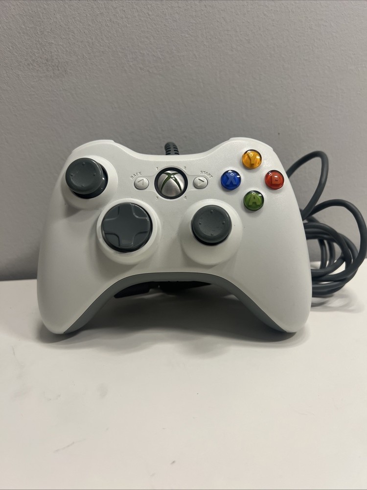 OEM Microsoft Xbox 360/PC Wired USB Controller White + Breakaway Tested ☕️✅