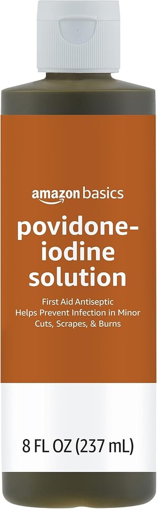 Amazon Basics First Aid Antiseptic, 10% Povidone Iodine Solution First Aid Antis