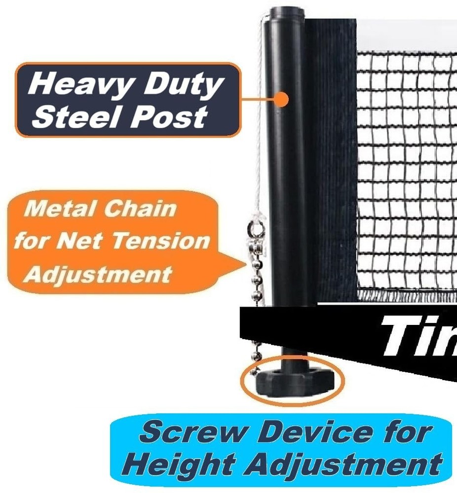 Professional Table Tennis Net fits 1.8" Maximum Table Thickness | Screw Clamp...