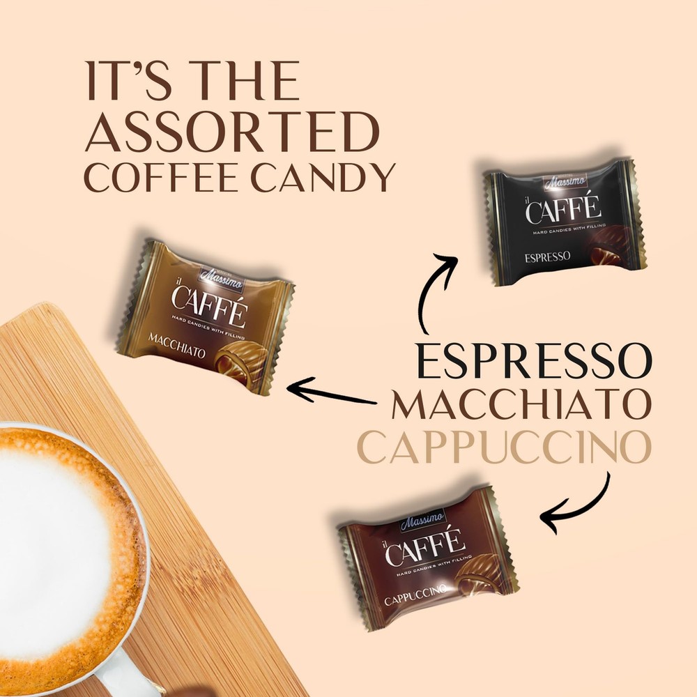 Assorted Coffee Candy Individually Wrapped 7.05 oz Bag, 3mg Caffeine per Har...