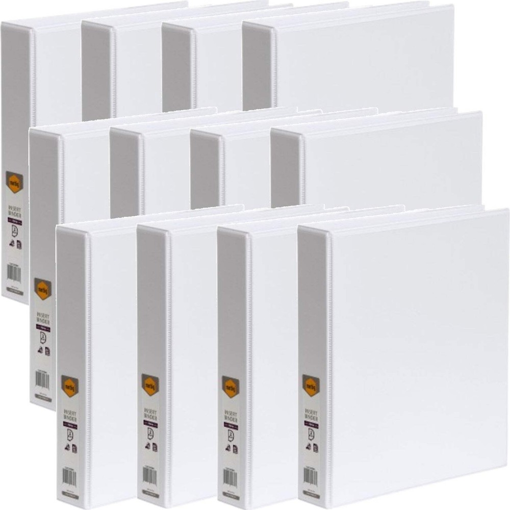 NEW 12x Marbig Clear View Insert Ring Binder Folder 2D 38mm A4 White BULK