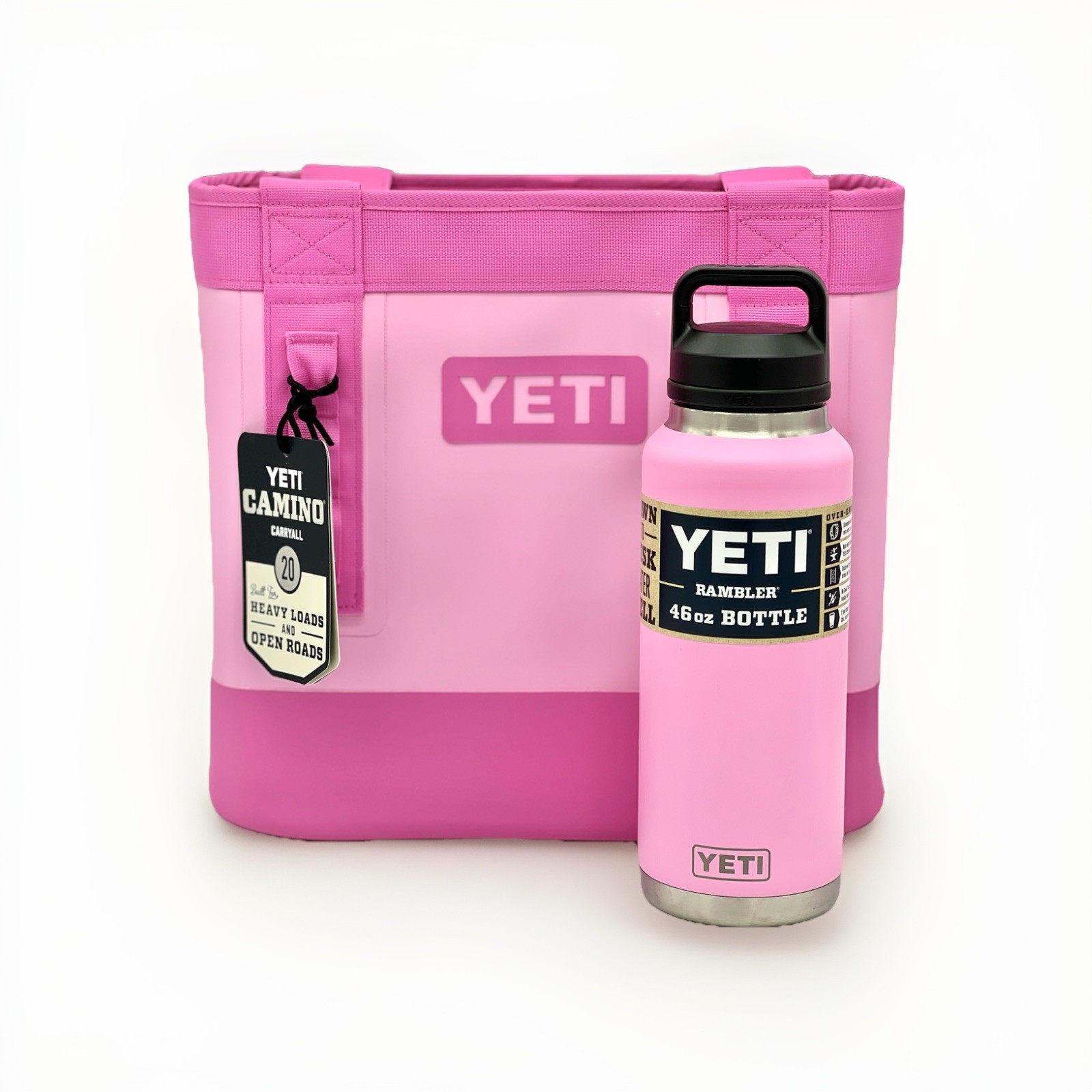 YETI Camino 20 Power Pink + 46 oz Bottle Gift Set w All Tags New Retired Color