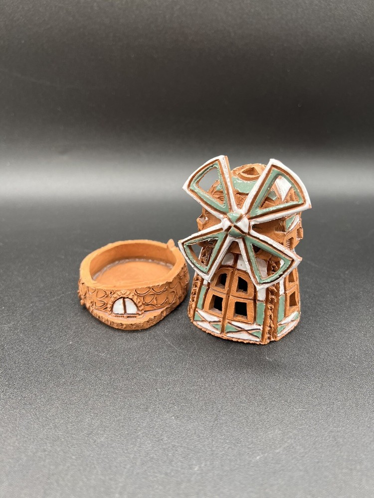 Hand Made Red Clay Windmill Incense Holder