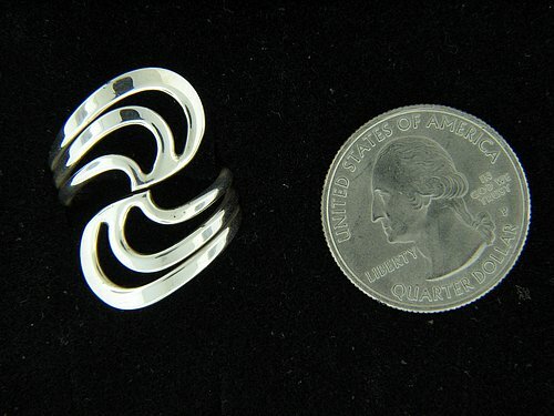 Sterling Silver Ring Adjustable Swirl Ladies Ring