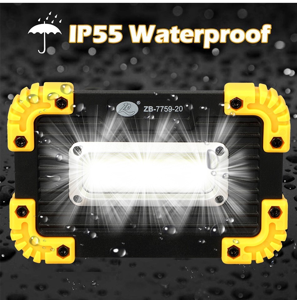 4Pcs LED COB Work Lights Spotlight Floodlight Rechargeable Emergency Flashlight