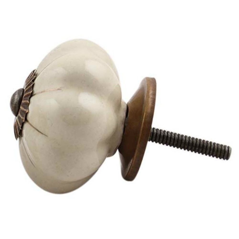 MarktSq Set of 2 Cream Ceramic Cabinet Knobs